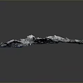 3D Mountainous Landscape With Snow Covered Peaks Blue Lakes And Textured Terrain