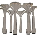 European style column stone column petal column 3d model