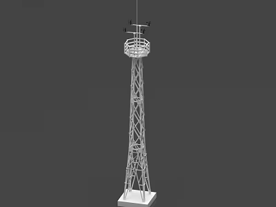 Industrial Equipment Steel Structure Tower With Top Mounted Antennas And Stable Base 3d model