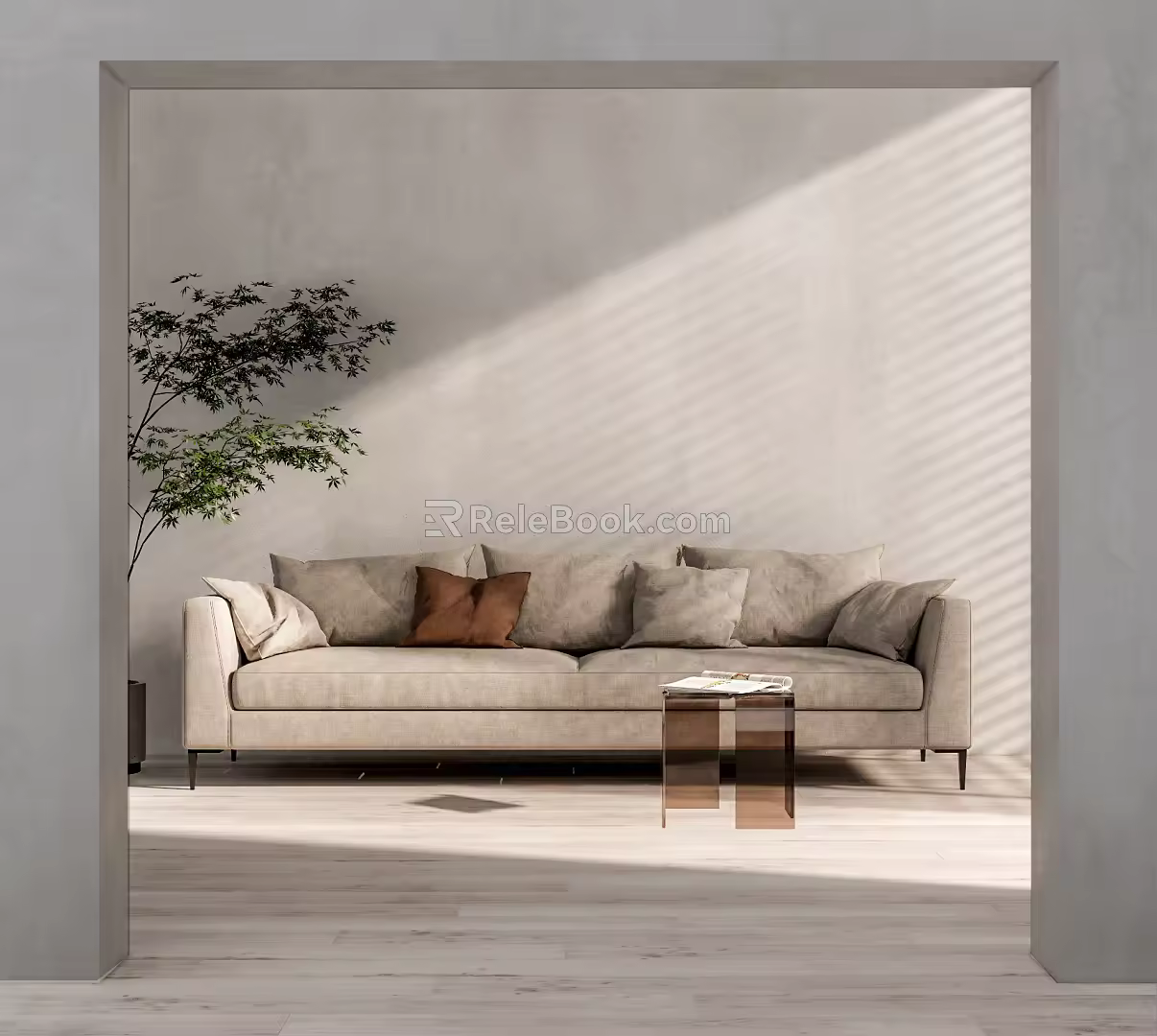 Modern double sofa 3d model
