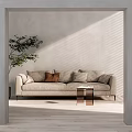 Modern double sofa 3d model