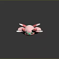 Cute Pink And Green 3D Modeled Character With Petal Like Wings