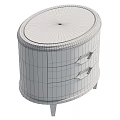Modern Elegant White Nightstand With Three Drawers Gold Diamond Handles And Metal Legs