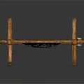 Traditional Chinese Gong Musical Instrument With Wooden Stand And Golden Decorative Pattern