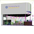 Otto Hofstetter AG Exhibition Booth With Curved White Backdrop Screens And Reception Desk