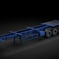Blue Heavy Duty Flatbed Trailer With Multiple Wheels For Cargo Transport