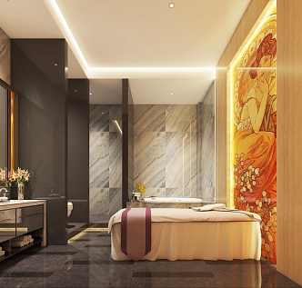 Modern spa massage 3d model