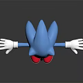 Blue Hedgehog Character Featuring Blue Body White Gloves Red Shoes Green Eyes And Outstretched Arms