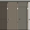 Modern Interior Hinged Doors With Natural Wood Gray White And Metal Handles