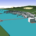 Multi Story Building With Green Accents Parking Lot Various Cars Trees Paved Ground And Lawn