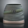 Gray Storage Container with Green Strap Metal Buckle and Beige Base for Home Daily Use