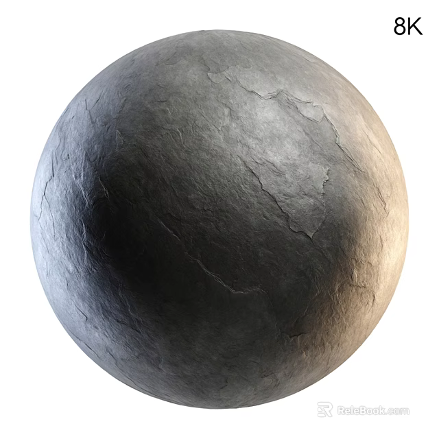 Detailed Gray Rocky Sphere Featuring Rough Surface And Natural Cracks 3d model 