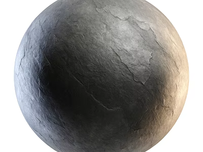 Detailed Gray Rocky Sphere Featuring Rough Surface And Natural Cracks 3d model