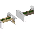 Modern L Shaped Office Desk With Dark Desktop Gray Cabinets And Storage