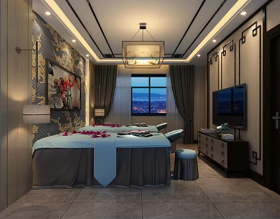 New Chinese Spa Foot Bath Shop 3d model New Chinese Spa Foot Bath Shop 3d model