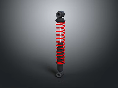 Hardware Tool Shock Absorber With Red Coil Spring And Black Components 3d model
