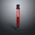 Hardware Tool Shock Absorber With Red Coil Spring And Black Components 3d model