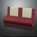 Modern Red And Cream Striped Upholstered Banquette Sofa Home Furniture Design