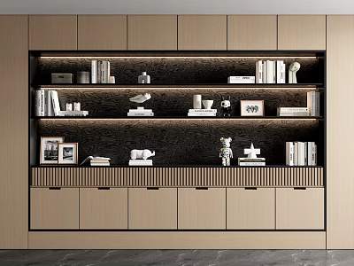 Modern Bookcase Full Wall Bookcase Open Bookcase Study Bookcase Book Decoration 3d model