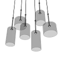 Modern Rectangular Pendant Lights With Metallic Frames And Acrylic Shades For Interior Design 3d model