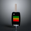 Practical Hardware Key With Black Body Colorful Stripes And Silver Blade