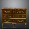 Classical Chest of Drawers with Marble Top Golden Ornate Handles and Elegant Wood Accents