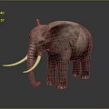 Realistic Elephant With Long Tusks Large Ears And Rough Skin On Dark Background