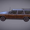 Classic Vintage Station Wagon With Wood Paneling And Roof Rack Design