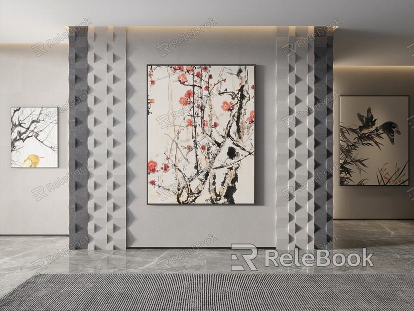 New Chinese Plant Painting Decorative Painting model