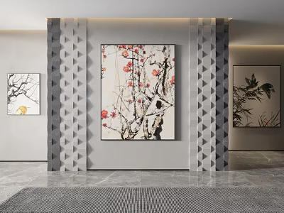 New Chinese Plant Painting Decorative Painting 3d model