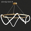 Modern Chandelier Glory Hanging Golden Round Linear 3d model