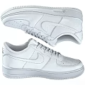 White Leather Low Top Sneakers With Classic Design Lace Up Closure And Breathable Holes