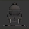 Rusty Tank Car Model on Orange Railway Tracks with Gravel Base