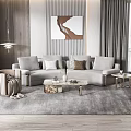 Modern sofa coffee table combination 3d model