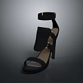 High Heel Shoe Sculpture Carving with Modern Design Ankle Strap Platform Sole and Stiletto Heel