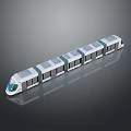 Modern Urban Train With Multiple Carriages And Sleek Aerodynamic Exterior Design