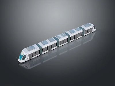 Modern Urban Train With Multiple Carriages And Sleek Aerodynamic Exterior Design 3d model