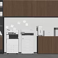 Office Workspace Featuring Wooden Cabinets Bookshelves Printers Filing Cabinets And Sticky Notes