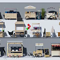 Variety Of Functional Food Carts With Unique Designs And Decorations