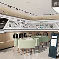 Modern Car Showroom Interior Featuring Black Car LOGO Display Wall And Seating Area