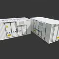 Industrial Equipment Modular Container Units With White Exterior And Warning Signs