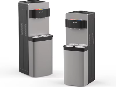 Modern Water Dispensers in Gray and Black Design with Tall and Short Models 3d model