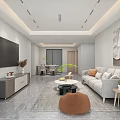 Modern Spacious Light Tone Open Plan Living And Dining Room Cozy Interior Design
