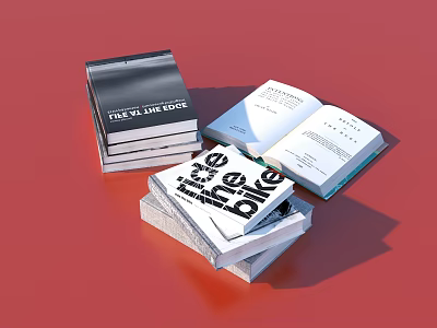 Books, notebooks, famous novels, magazines, books and periodicals 3d model