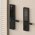 Smart door lock fingerprint lock door handle 3d model