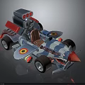 Colorful Shark Mouth Flying Car Toy With Propeller Tail Fin And Wheels