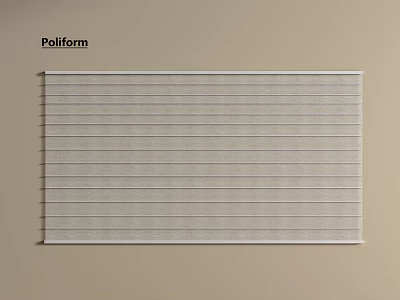Poliform Light Grey Fabric Curtain Blinds With Horizontal Stripes On Beige Background 3d model