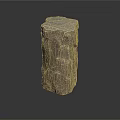 Natural Stone Column With Rough Textured Surface And Decorative Design