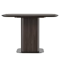 Modern Dark Wood Table With Fluted Column Base And Smooth Surface Top 3d model