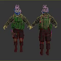 Tactical Military Figure Model With Front Back View And Detailed Gear